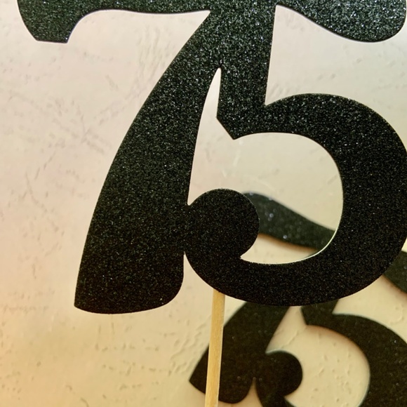 75 Party Decorations Black - 75th Birthday Centerpiece Sticks - Picture 3 of 6